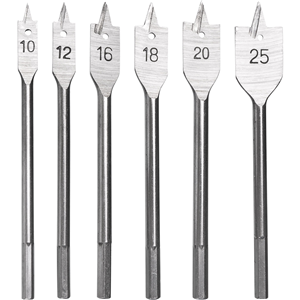 CB Zestaw wierteł piórowych drewno 10-25mm (6szt)