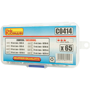 CC Kpl. końcówek nieizolowanych rurkowych (65szt)