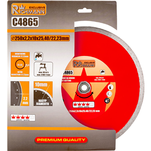 CC Tarcza diamentowa PEŁNA CIENKA 250x2,2x25,4mm