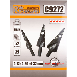 CC Zestaw wierteł stopniowanych spiralnych (3szt)