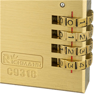 CC Kłódka stalowa na szyfr złota 30mm