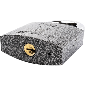 CC Kłódka stalowa czarna osłona gumowa 60x24x10mm