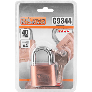 CC Kłódka niklowana 40mm 4 kluczyki