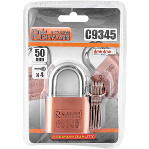 CC Kłódka niklowana 50mm 4 kluczyki