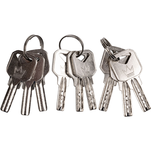 CC Komplet 3 kłódek niklowanych 50mm na 1 kluczyk