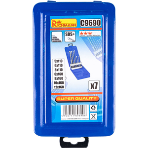 CC Zestaw wierteł udarowych SDS+ X4 5-12mm (7szt)