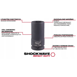 MO Nasadka udarowa krótka 3/8' 17mm