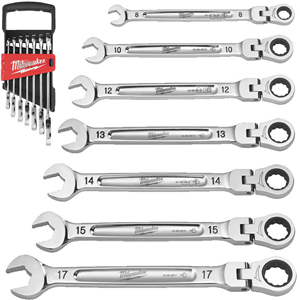 MO Klucze płasko-oczkowe z grzech. łamane (7szt)