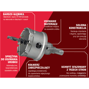 MO Otwornica z zębami węglika spiekanego TCT 50mm