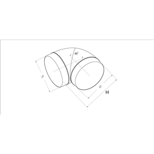 AW Kolano kanału okrągłego 90' (fi 125)