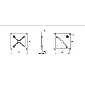 AW Ramka do panelu 14x14cm fi125 szara RW125SZ