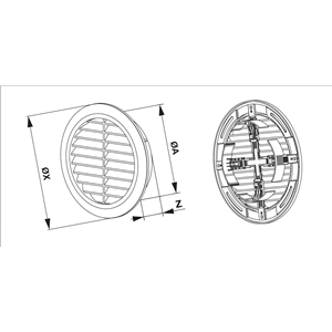 AW Osłona wentylacji 100-150 TUOS. biały