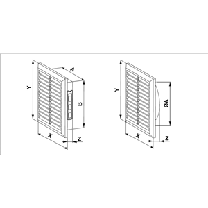AW Osłona went. 14x14 TUS.T40ABR brąz