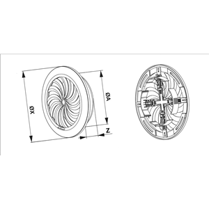 AW Osłona wentylacji fi150 TOŻS.brąz T89BR