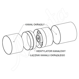 AW Wentylator kanałowy WKA125T   E0007848W
